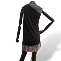 Vestido Missoni Ombro Único Preto Detalhe na Barra - 40