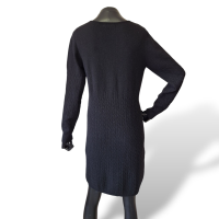 Vestido Mixed em Cashmere Preto-M Vestido Mixed em Cashmere Preto-M