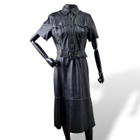 Vestido NK Store Preto de Couro-42