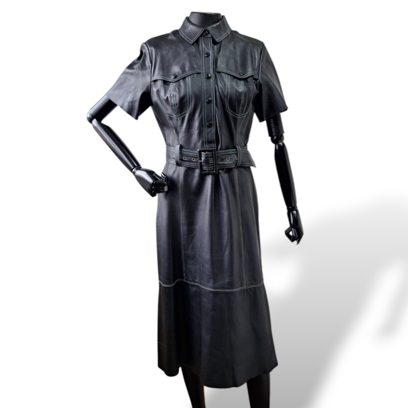 Vestido NK Store Preto de Couro-42 Vestido NK Store Preto de Couro-42