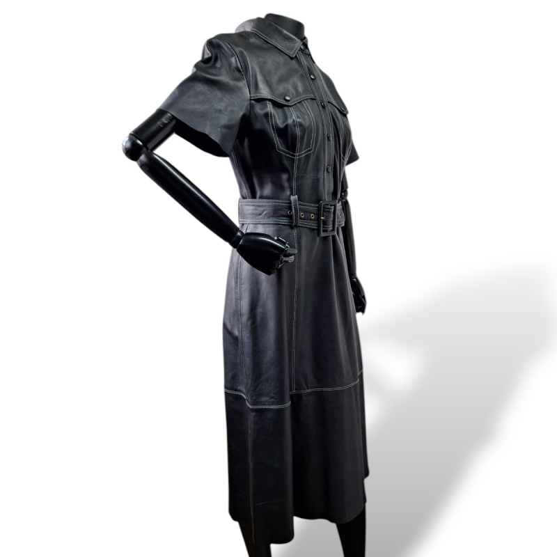 Vestido NK Store Preto de Couro-42 Vestido NK Store Preto de Couro-42