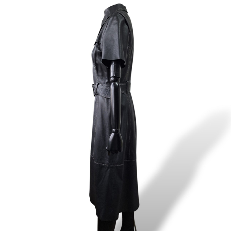 Vestido NK Store Preto de Couro-42