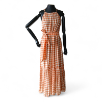 Vestido Sun NKStore Xadrez Laranja