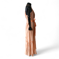 Vestido Sun NKStore Xadrez Laranja