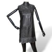 Vestido Talie NK Couro Preto-36