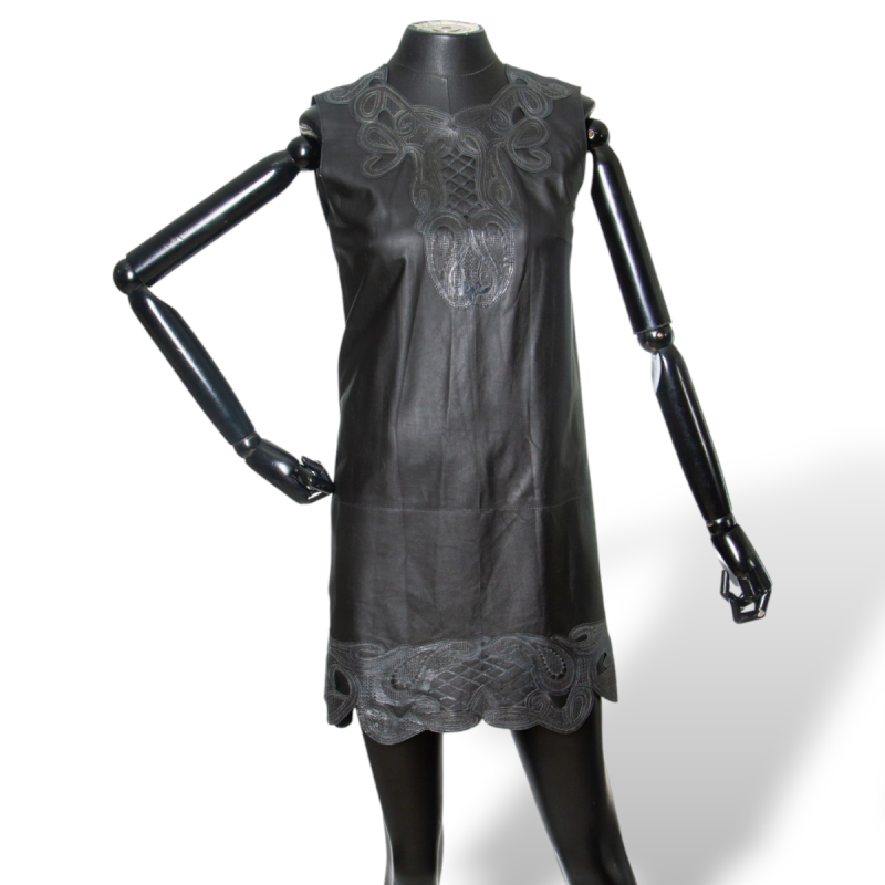 Vestido Talie NK Couro Preto-36 Vestido Talie NK Couro Preto-36