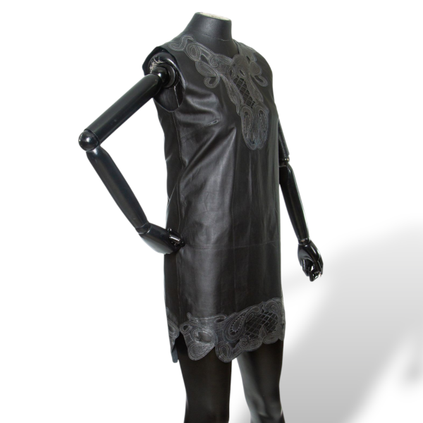 Vestido Talie NK Couro Preto-36 Vestido Talie NK Couro Preto-36