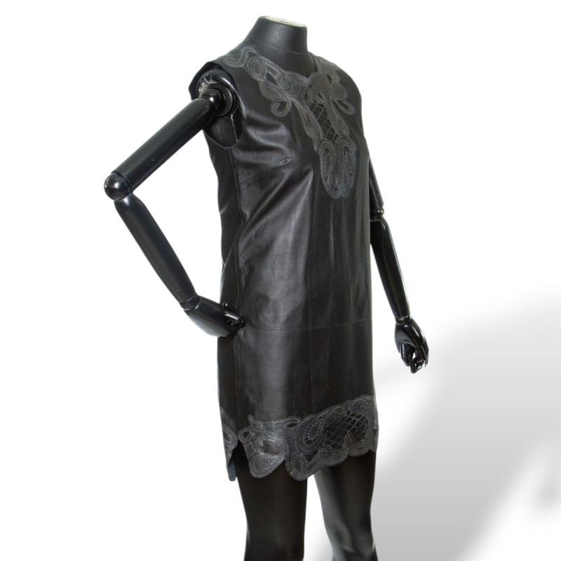Vestido Talie NK Couro Preto-36 Vestido Talie NK Couro Preto-36