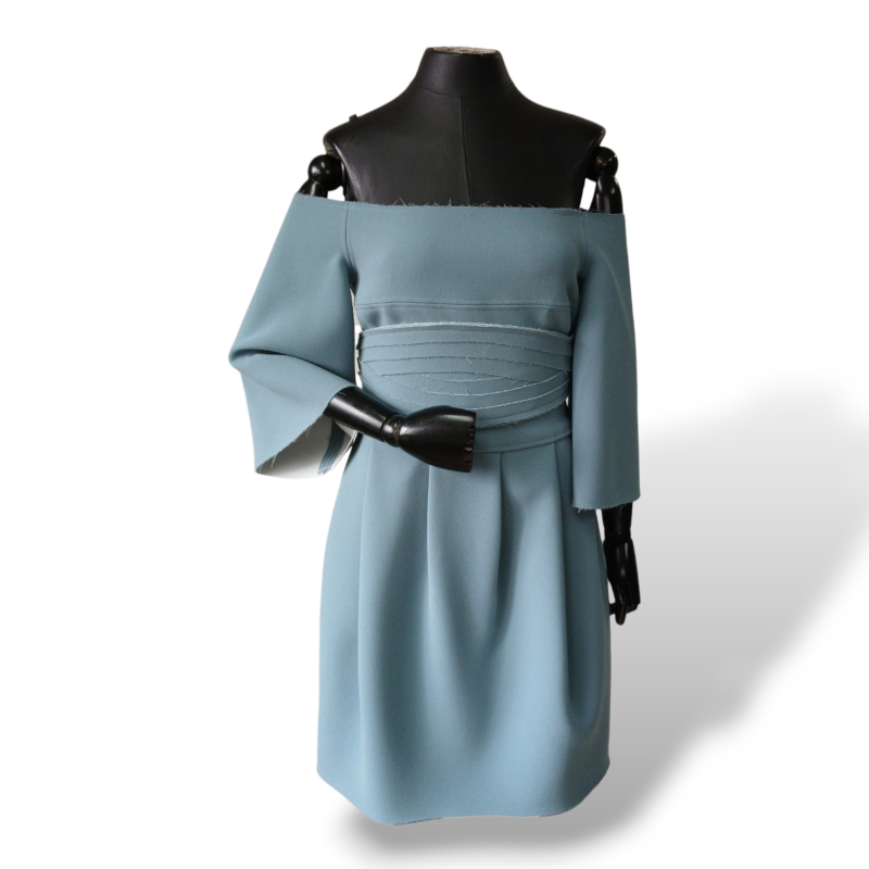 Vestido Paula Raia com Faixa Azul - 38