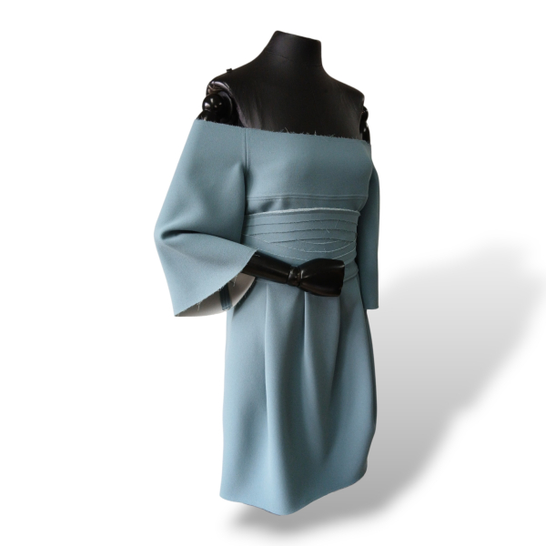 Vestido Paula Raia com Faixa Azul - 38