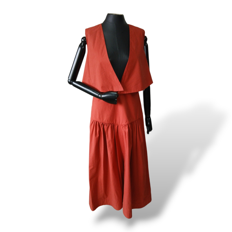 Vestido Paula Raia com Colete Vermelho - 38