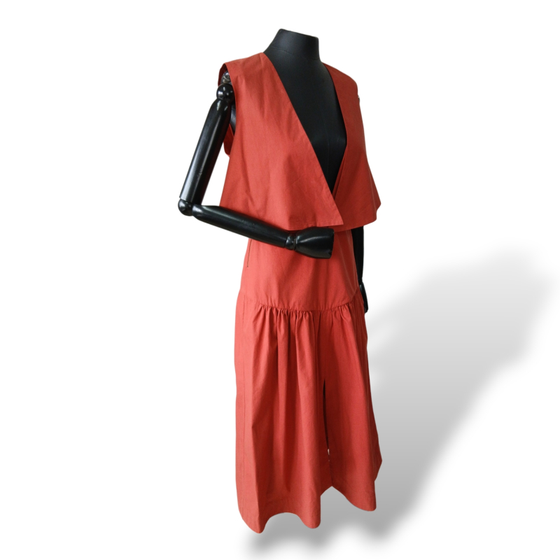 Vestido Paula Raia com Colete Vermelho - 38