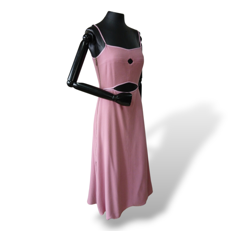 Vestido Paula Raia Rosa com Recorte - 38