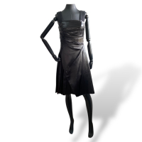 Vestido Prada Preto Cetim com Alça em Tricot - 40
