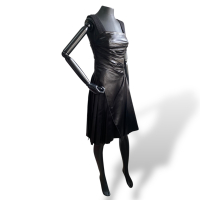 Vestido Prada Preto Cetim com Alça em Tricot - 40