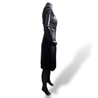 Vestido Prada Preto Cetim com Alça em Tricot - 40