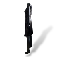 Vestido Prada Preto Cetim com Alça em Tricot - 40
