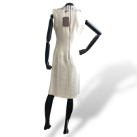 Vestido Louis Vuitton Cru com Detalhes na Gola - 38