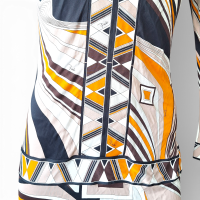 Vestido Emilio Pucci Preto, Bege e Laranja-36
