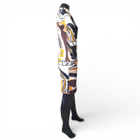 Vestido Emilio Pucci Preto, Bege e Laranja-36