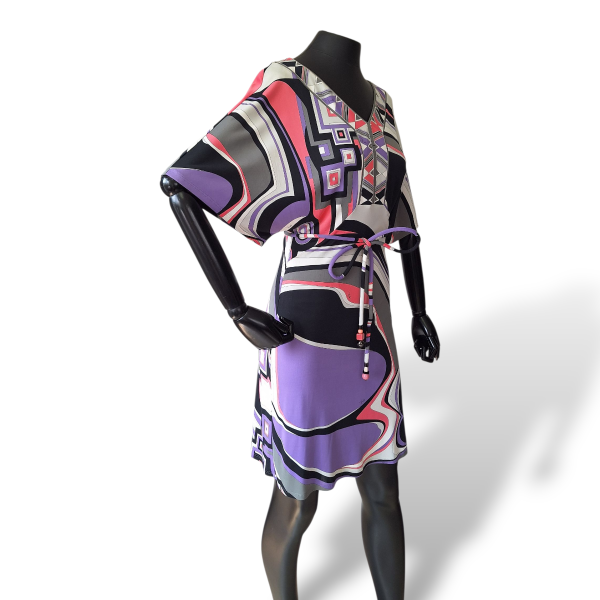 Vestido Emilio Pucci Estampado Tons Rosa e Roxo-40