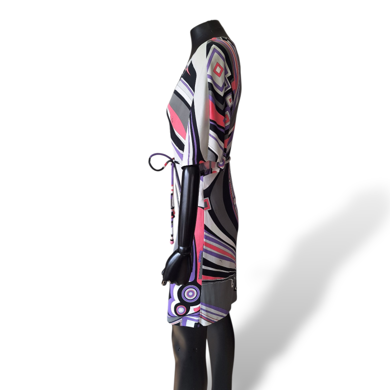 Vestido Emilio Pucci Estampado Tons Rosa e Roxo-40