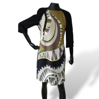 Vestido Emilio Pucci Preto com Tons de Verde-40