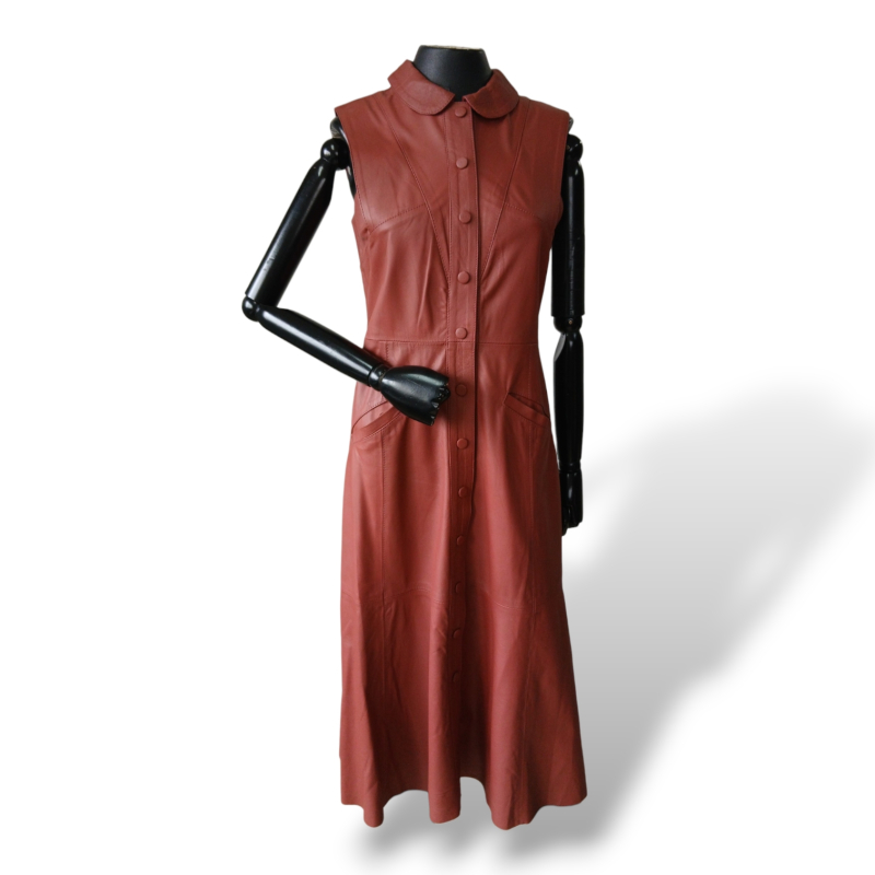 Vestido Renatta Gomes Couro Vinho - M 