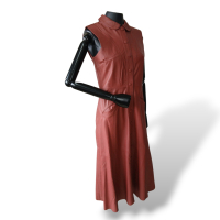 Vestido Renatta Gomes Couro Vinho - M Vestido Renatta Gomes Couro Vinho - M