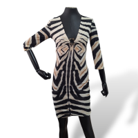 Vestido Roberto Cavalli preto e branco-38