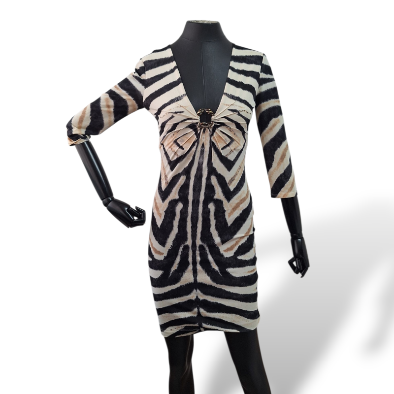 Vestido Roberto Cavalli preto e branco-38 Vestido Roberto Cavalli preto e branco-38