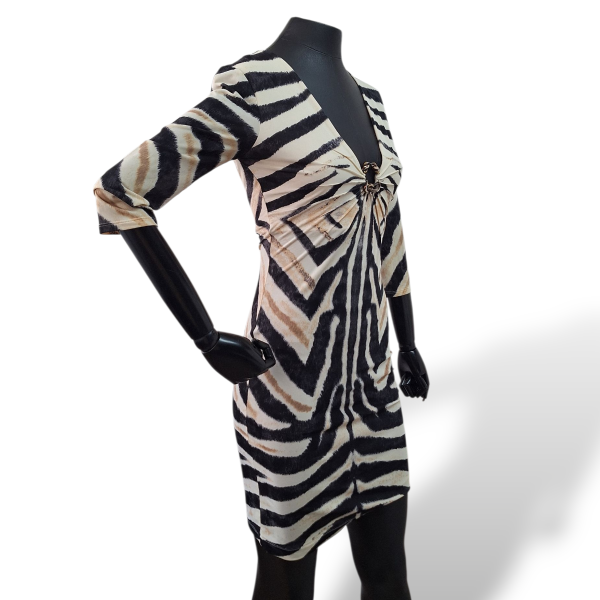 Vestido Roberto Cavalli preto e branco-38 Vestido Roberto Cavalli preto e branco-38