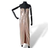 Vestido Self Portrait Lantejoula Bege-40