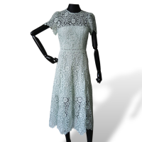 Vestido Self Portrait Rendado Azul Claro-40