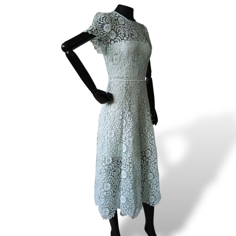 Vestido Self Portrait Rendado Azul Claro-40