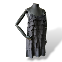 Vestido Stella McCartney Seda Preto Babado-36