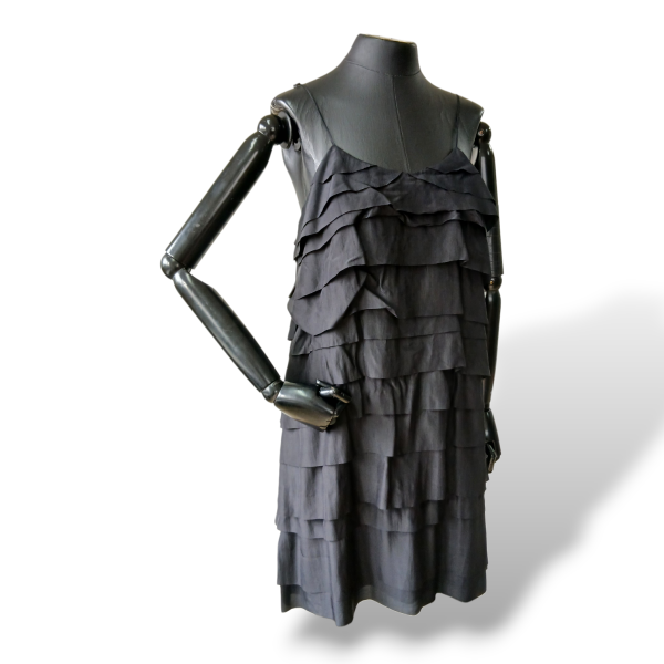 Vestido Stella McCartney Seda Preto Babado-36