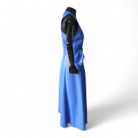 Vestido Twenty Seven de Couro Azul com Cinto-P