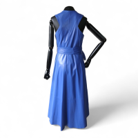 Vestido Twenty Seven de Couro Azul com Cinto-P