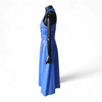 Vestido Twenty Seven de Couro Azul com Cinto-P
