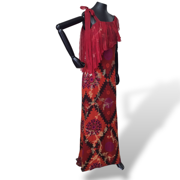 Vestido Emanuel Ungaro Estampado Vinho com Lurex - 38