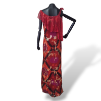 Vestido Emanuel Ungaro Estampado Vinho com Lurex - 38