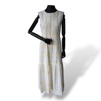 Vestido Red Valentino Off White Galonê - 38 Vestido Red Valentino Off White Galonê - 38