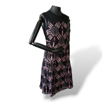 Vestido Valentino Preto com Fundo Rosa - P Vestido Valentino Preto com Fundo Rosa - P