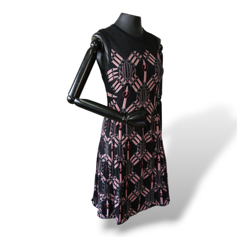 Vestido Valentino Preto com Fundo Rosa - P
