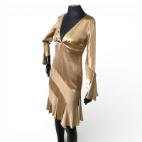 Vestido Valentino de Seda Dourado-38