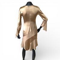 Vestido Valentino de Seda Dourado-38