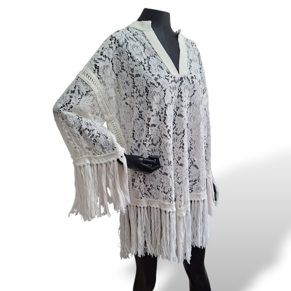 Vestido Valentino Off White com Franjas -38