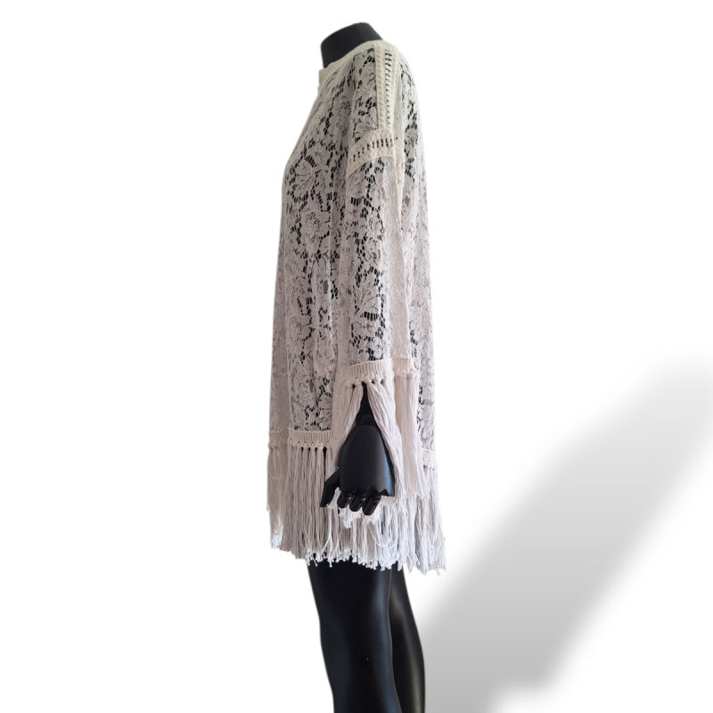 Vestido Valentino Off White com Franjas -38