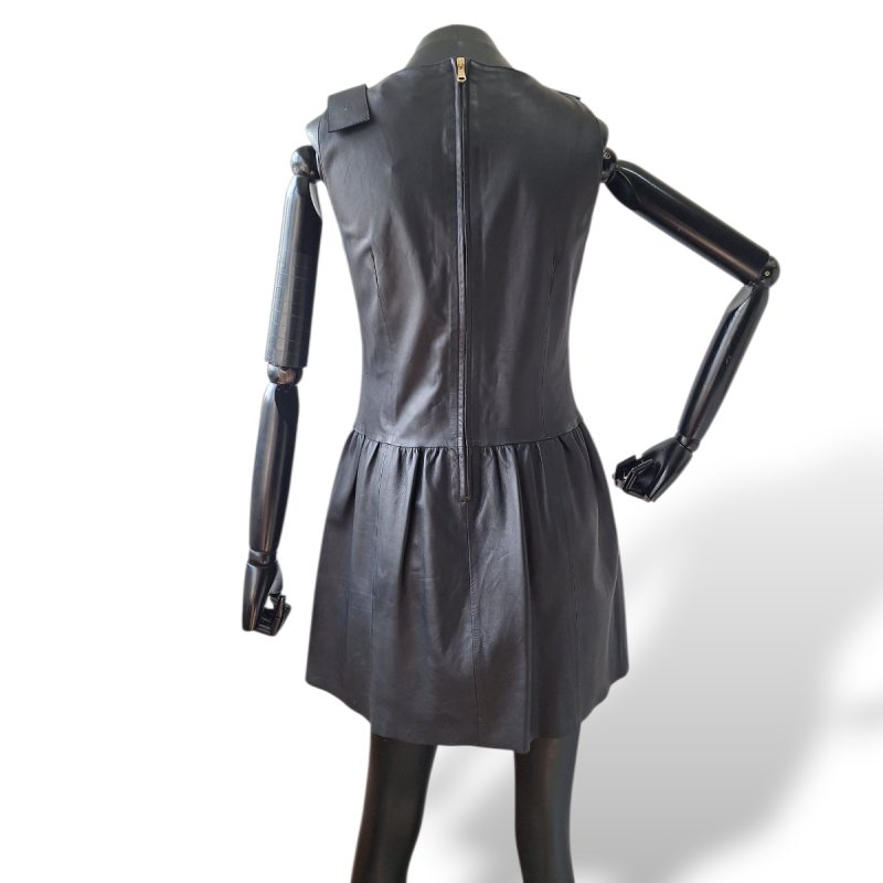 Vestido Red Valentino de Couro Preto-40 Vestido Red Valentino de Couro Preto-40